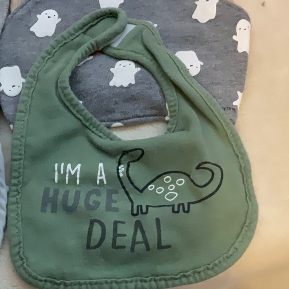 Colorful Baby Bib Set - Blue, Green, Gray - Picture 2 of 10